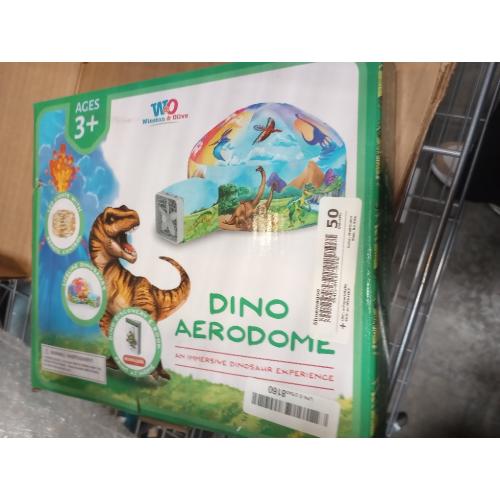 W&O Dino Aerodome with LED Lights - Inflatable Jurassic Fort for Kids Aged 3-12, Inflates in Seconds Creating an Immersive Dinosaur Experience (Fan Not Included)