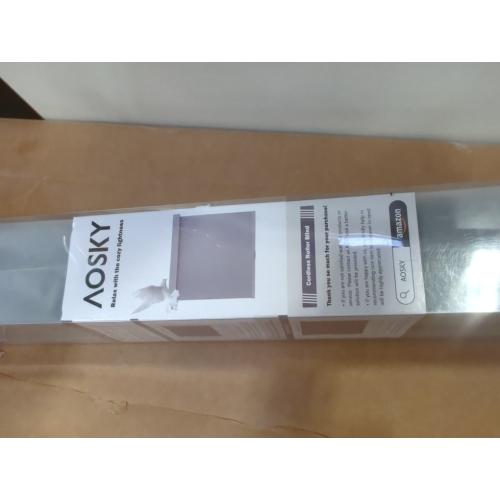 AOSKY Blackout Roller Shades Cordless Blinds for Windows, Free-Stop Shades with Valance, Thermal Insulated Fabric, UV Protection, Natural Woven Blinds for Home and Office (28 W x 72 H, Grey)