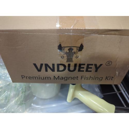 Size 2.36 VNDUEEY 760 LBS Magnet Fishing Kit, Fishing Magnets Kit Includes Grappling Hook, Heavy Duty 65FT Rope, Gloves & Locking Carabiner - 2.36inch Diameter