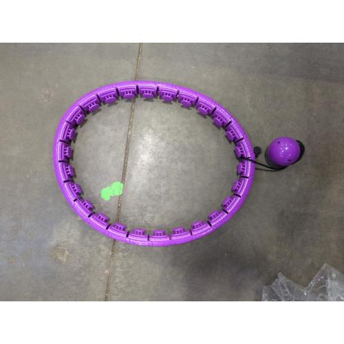 Smart Weighted Hoola Fitness Hoops for Adults Weight Loss, 24 Detachable Knots, 2 in 1 Adomen Fitness Message (PURPLE)