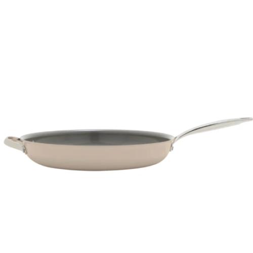 GreenPan The Big Fry 14” Pan with Helper Handle Taupe