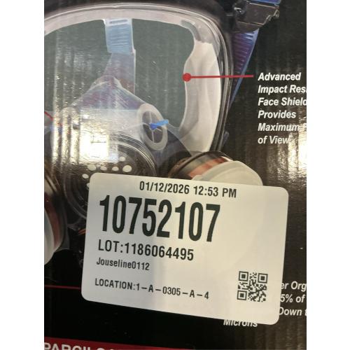 Parcil Safety PT-100 Organic Vapor Full Face Respirator Gas Mask - Dual Activate Filtration - Impact Resistant Lens - Never-Fog Technology