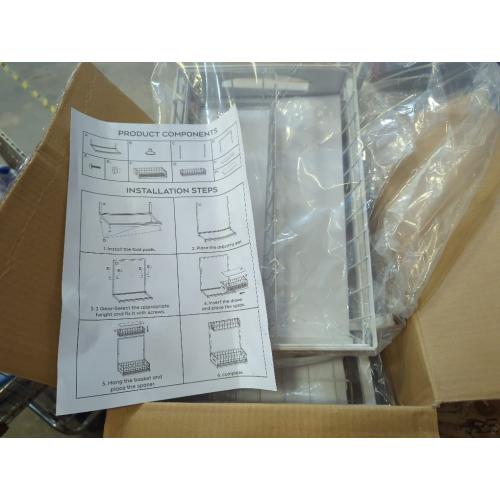 Under Sink Organizer 2 pack, 2 Tier Slide Out Under Sink Organizers And Storage, Height Adjustable Pull Out Cabinet Drawers, Kithcen Bathroom Metal Storage Caddy Shelf, White