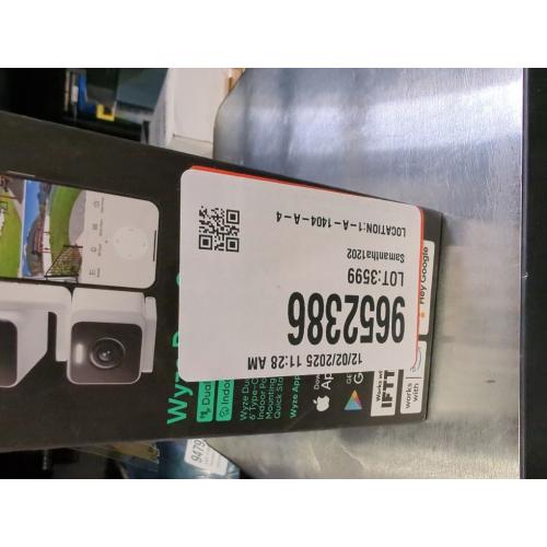 Pan Cam Duo, Dual Cam Indoor/Outdoor, Plug-in 2K Security Camera with Pan/Tilt/Zoom, Color Night Vision, and Spotlight