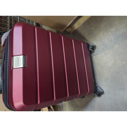 KROSER Hardside Expandable Carry On Luggage with Spinner Wheels & Built-in TSA Lock, Durable Suitcase Rolling Luggage with USB Port, Carry-On 20-Inch, Burgundy