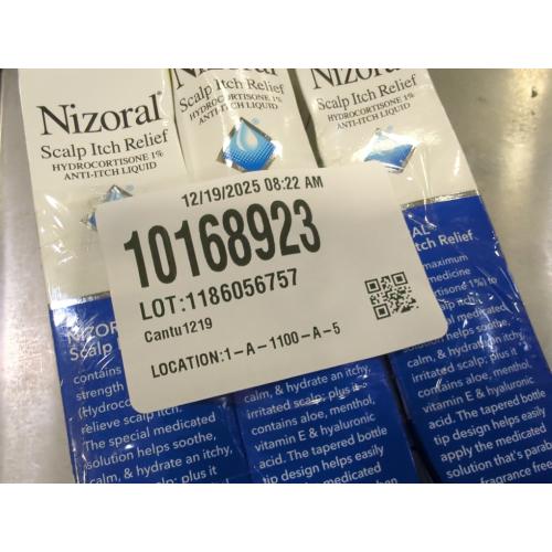 3pk Nizoral Scalp Itch Relief Liquid—Relieves Scalp Itch and Soothes, Calms and Hydrates with Maximum Strength Anti-Itch Medicine (Hydrocortisone 1%), 2 Fl Oz