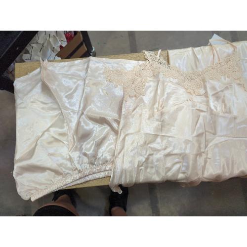 Size M 4/5pcs Silk Pajamas Set for Women Silk Lace Robe Dress Sleepwear Nightdress Pajamas Pants Set Soft Loungewear Set