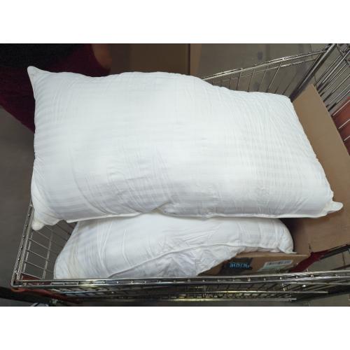 White Set of 2 Hotel Collection Bed Pillows - Down Alternative Bedding Gel Cooling Big Pillow for Back, Stomach or Side Sleepers