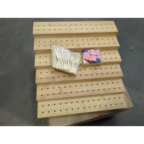 Skewer Holder Bamboo Food Display w/180 Holes, Great for Buffet, Cocktail Parties and Catering Events Six Tier Food Stand - 100 Pcs 4.7 Inch skewer Included