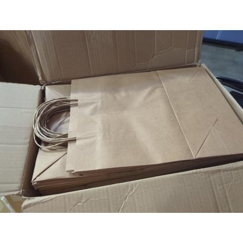 10x5x13 TOMNK 100pcs Brown Paper Bags with Handles Assorted Sizes Mixed Sizes Bulk Kraft Paper Gift Bags for Business, Shopping, Retail
