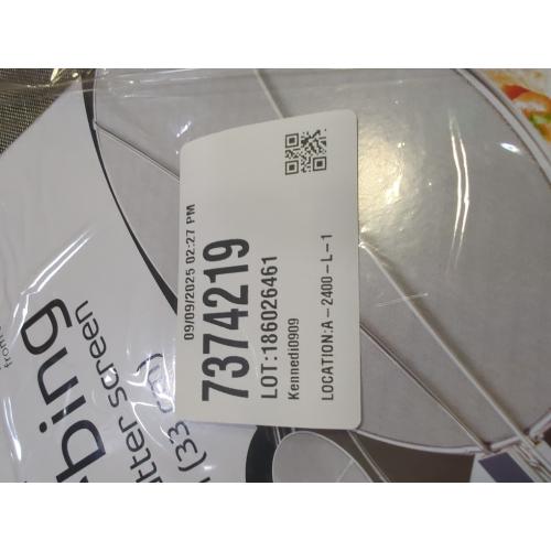 Silver 13 Amco Stainless-Steel Odor Absorbing Splatter Screen with Foldable Handles, 13-Inch Stainless Steel Grease Splatter Guard, Fine Mesh for Frying Pan