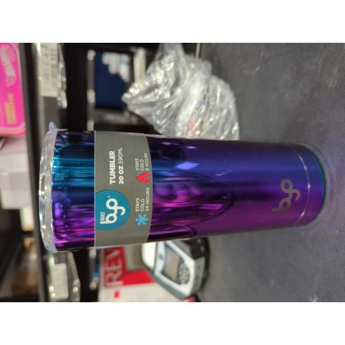 BYO by BUILT 20 Ounce Double Wall Stainless Steel Tumbler Iridescent Blue 5237923