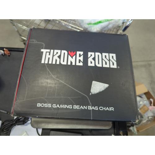 Throne Boss Gaming Bean Bag Chair for Kids with High Back – Floor Gaming Chair, Easy to Clean Oxford 420D Fabric, Large Side Pockets, Headphone Hanger – Cover ONLY Add 200 Liters Beans (Blue)