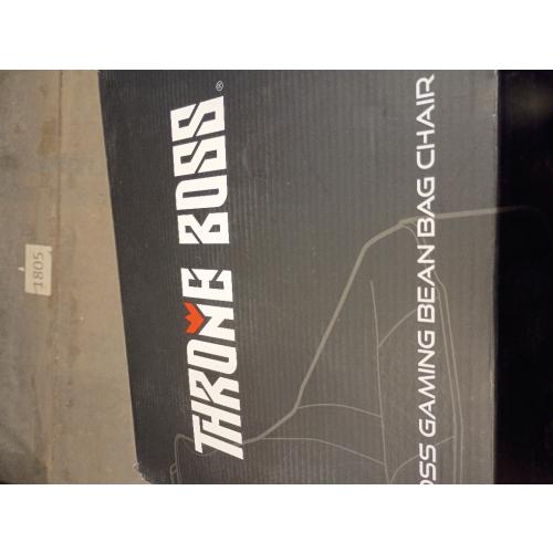 Throne Boss Gaming Bean Bag Chair Cover for Kids with High Back, Blue – Floor Gaming Chair Cover, Easy to Clean Fabric, Large Side Pockets, Headphone Hanger, Requires 200 Liters Polystyrene Beans