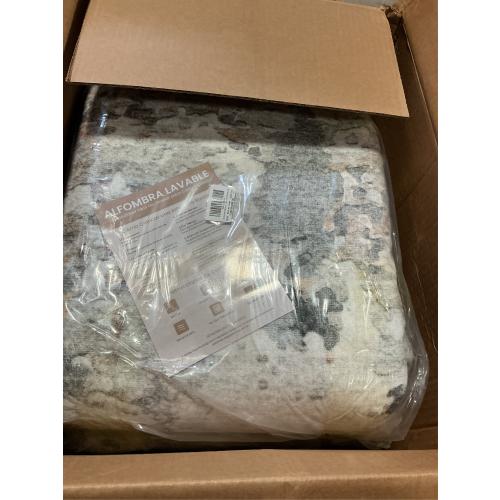 Area Rugs 9x12 Living Room, Large Soft Washable Abstract Neutral Bedroom Rug, Non-Slip Stain Resistant Floor Carpet for Dining Room Nursery, Brown/Grey