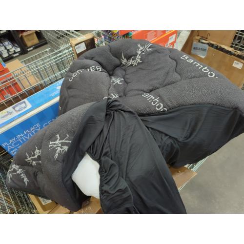 Extra Thick Mattress Topper, Down Alternative Fill, Medium-Soft Plush, 8-21 Inch Deep Pocket, Machine Washable (Black, Queen(60*80))