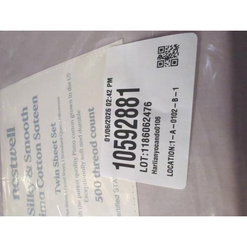 Nestwell Pima Cotton Sateen 500-Thread-Count Twin Sheet Set in Lilac Marble