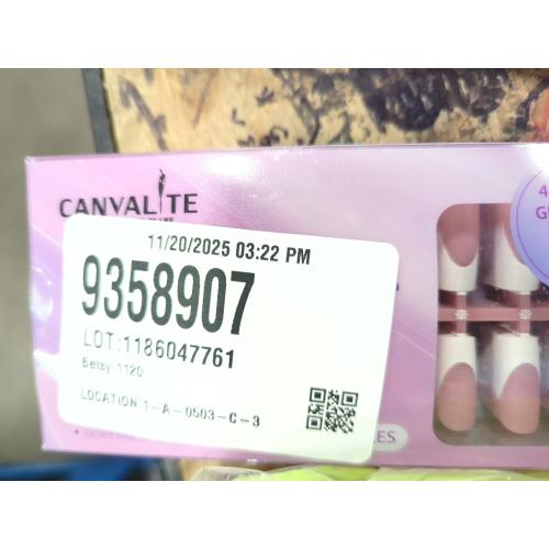 Canvalite French Tip Press on Nails - 300Pcs Pre-Colored Quick and Easy Press on Nails Long Square Fake Nails with Designs DIY Gel Nail Tips, Pink White