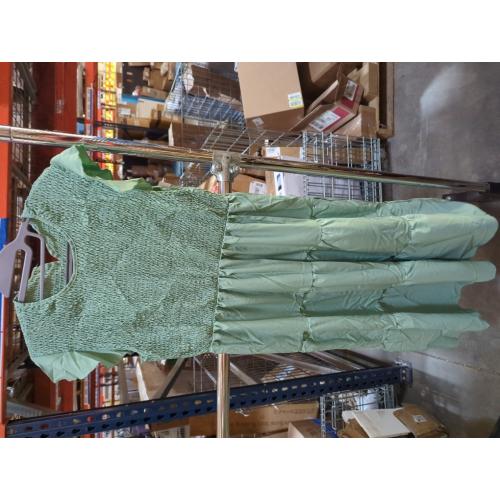 Size M  Women's Casual Maxi Dresses with Pockets Ruffle Sleeve Smocked Dresses