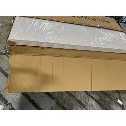 Smooth Drop Ceiling Tiles 2ft x 4ft - Waterproof, Fire-Rated, Easy Drop-in Installation - Premium PVC to Prevent Breakage - Ceiling Tiles 24 x 48, 10-Pack Cover 80 Sq. Ft, White