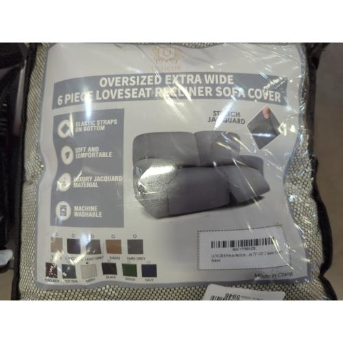 ULTICOR Extra Wide 75 - 100, Reclining 2 Seater Sofa, Extra Wide Reclining Love Seat Slipcover, 6-Piece Yarn Fabric, Reclining Sofa Covers, Thick, Soft, Washable (Ivory)