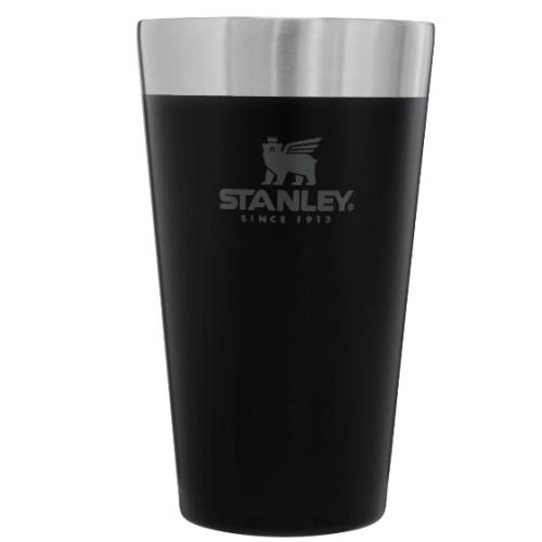 Stanley 16 oz Stay-Chill Stacking Pint Black: Stainless Steel Beer Glass, Dishwasher-Safe Drinkware for Hot & Cold Beverages