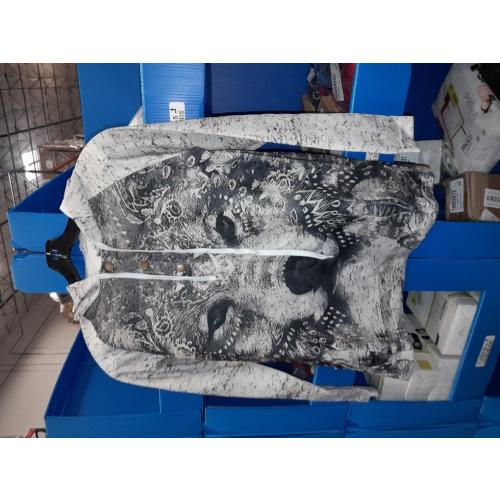 Wolf Hoodies for Women Aztec Animal Print Casual Button Drawstring Hooded Sweatshirt with Pockets Size Small