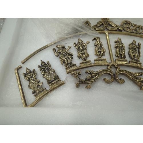 eSplanade - Brass Vishnu Dashavatar Dashavatara Dasavatharam - Ten Incarnations Avtars - Ten Incarnations of Lord Vishnu - Wall Hanging