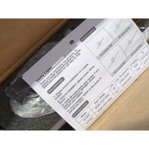 Modern Bathroom Vanity Light 40 inch, 22W Dimmable 6CCT Led Bathroom Light Fixture Over Mirror, Black Bar Vanity Light for Mirror FCC Certificated