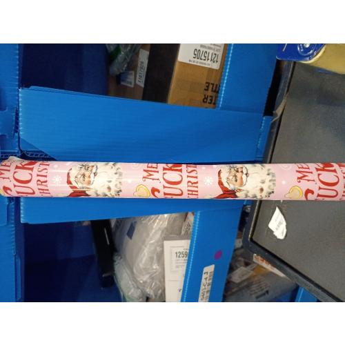 Altarho Funny Christmas Wrapping Paper Roll for Adult Women Men Husband - Pink Inappropriate Christmas Santa and Retro Buffalo Plaid Design Naughty Xmas Gift Wrap for Birthday Winter Holiday Decoration Total 28.5sq.ft