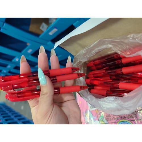 deegtran Pens Bulk, 30 Pack No Bleed Red Ink Click Pens with Soft Grip, Wholesale Retractable Ballpoint Pens for Office School, Medium Point Smooth 1.0MM