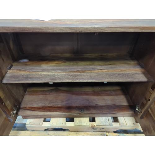 Menomonie Three Door Credenza Solid Wood Accent Cabinet