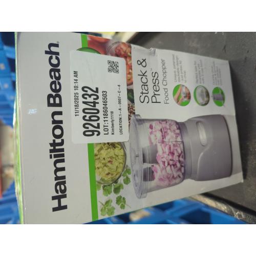 Hamilton Beach 3-Cup Stack and Press Food Chopper - Gray - 72740