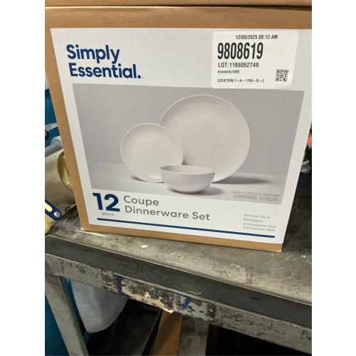 Simply Essential Coupe 12-Piece Dinnerware Set in White