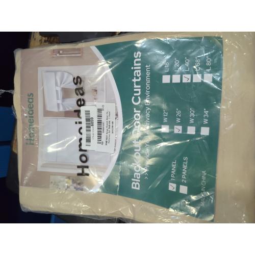 HOMEIDEAS 100% Blackout French Door Curtains, Privacy Door Curtains for Window, 26 X 40 Inch Room Darkening Blinds, Thermal Insulated Window Shades for Bedroom, 1 Panel, Beige