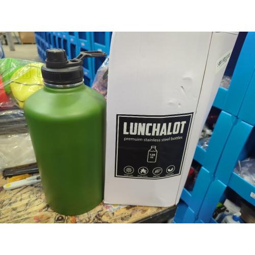 64oz Insulated Water Bottle with Straw & Auto Spout Lid - (Cold 48H & Hot 24H) Half Gallon Stainless Steel Water Jug with Paracord Handle, Metal Tactical Military Water Flask