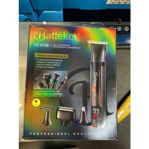 Hatteker Upgraded Mens Electric Back Shaver Body Grooming kit Body Trimmer Facial,Arm,Chin Beard Trimmer Cordless Hair Clipper with Adjustable Extension Handel Waterproof LED Display