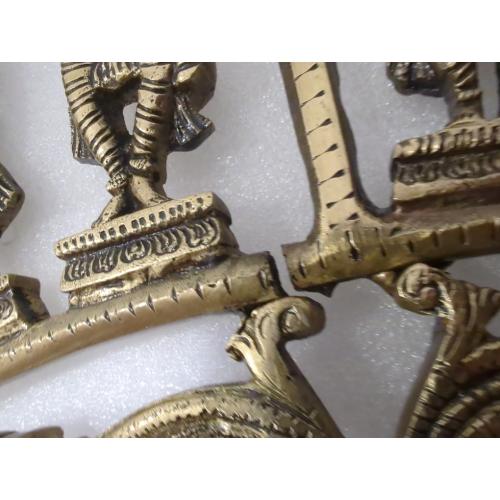 eSplanade - Brass Vishnu Dashavatar Dashavatara Dasavatharam - Ten Incarnations Avtars - Ten Incarnations of Lord Vishnu - Wall Hanging