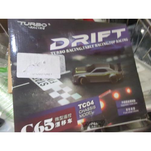 Turbo Racing 1:76 Scale Drift RC Car with Gyro Mini Full Proportional RTR 2.4GHZ Remote Control with 2 Replaceable Body Shell (C65-GREY)