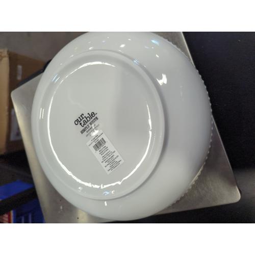 Our Table Simply White Beaded Dinner Bowl Porcelain 5pk