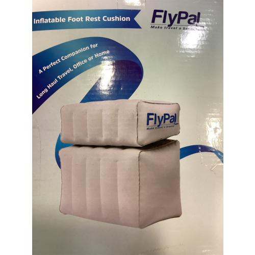 Inflatable Foot Rest for Air Travel, U.S Patented 2 in 1 Design, Blow-Up Pillow Cushion for Home, Office and Kids to Sleep on Long Flights, 17“x11 x17, Grey.