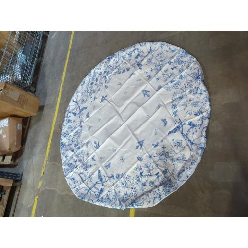 XCHI Blue and White Porcelain Style Birds and Flowers Spring Tablecloth Round Washable Table Covers for Summer Seasonal Indoor Outdoor Dining Home Party Decorations 70x70 Inch