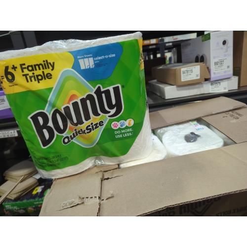 4 Pack Bounty Select-A-Size Paper Towels, White, 2 Triple Rolls = 6 Regular Rolls