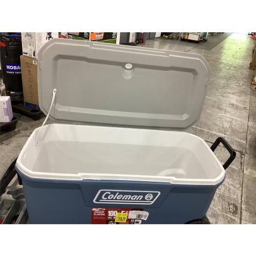 Coleman 316 Series 100QT Hard Chest Wheeled Cooler, Lakeside Blue
