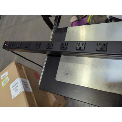 Long Heavy Duty 16 Outlet Large Metal Garage Workshop Multi Wide Industrial Power Strip. 6FT Cord 15A, 125V, 1875W (Black)