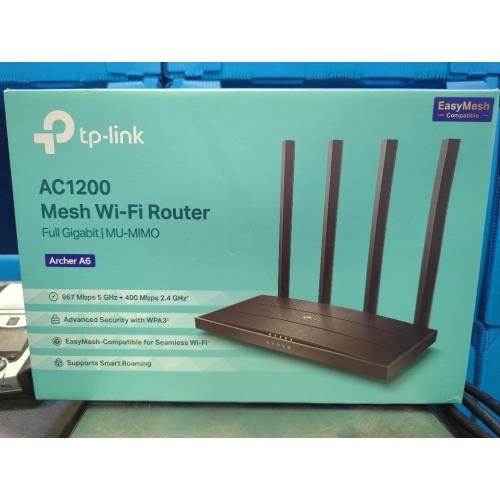 TP-Link AC1200 Gigabit WiFi Router (Archer A6) - Dual Band MU-MIMO Wireless Internet Router, 4 x Antennas, OneMesh and AP Mode, Long Range Coverage