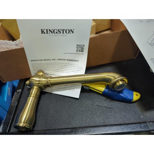 Kingston Brass KS7127AL 8-Inch Center Wall Mount Bathroom Faucet, Brushed Brass