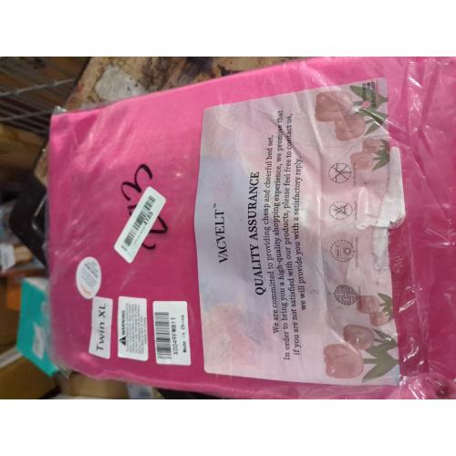 Size twin VACVELT 3pcs Hot Pink Satin Sheets Twin XL Size Bed Set, 15 Inch Deep Pocket Silky Satin Sheet Set, Soft Satin Bedding Set Cooling & Luxury Bed Sheets, 1 Fitted Sheet   1 Flat Sheet   2 Pillowcases......