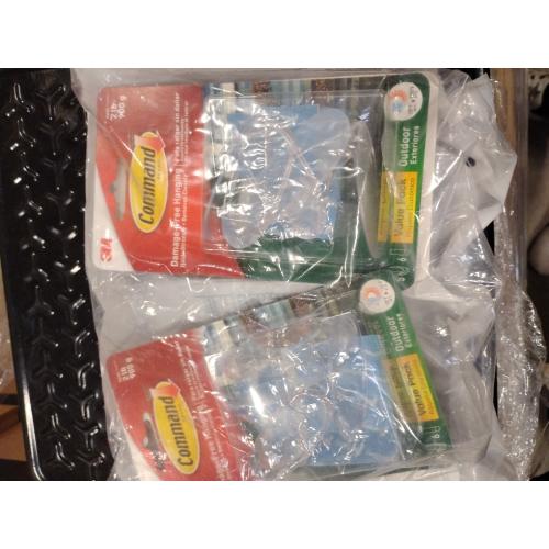 4 packs, 2 lb. Medium Clear Outdoor Window Hook Value Pack (5 Hooks, 6 Water Resistant Strips)