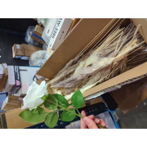 100pcs Artificial Flowers Arrangement With Vase Included, Dining Table Centerpiece Decorations, Fake Flowers in Vase, Dried Pampas Grass Floral Centerpieces, Coffee Table Decor, Centro de Mesa